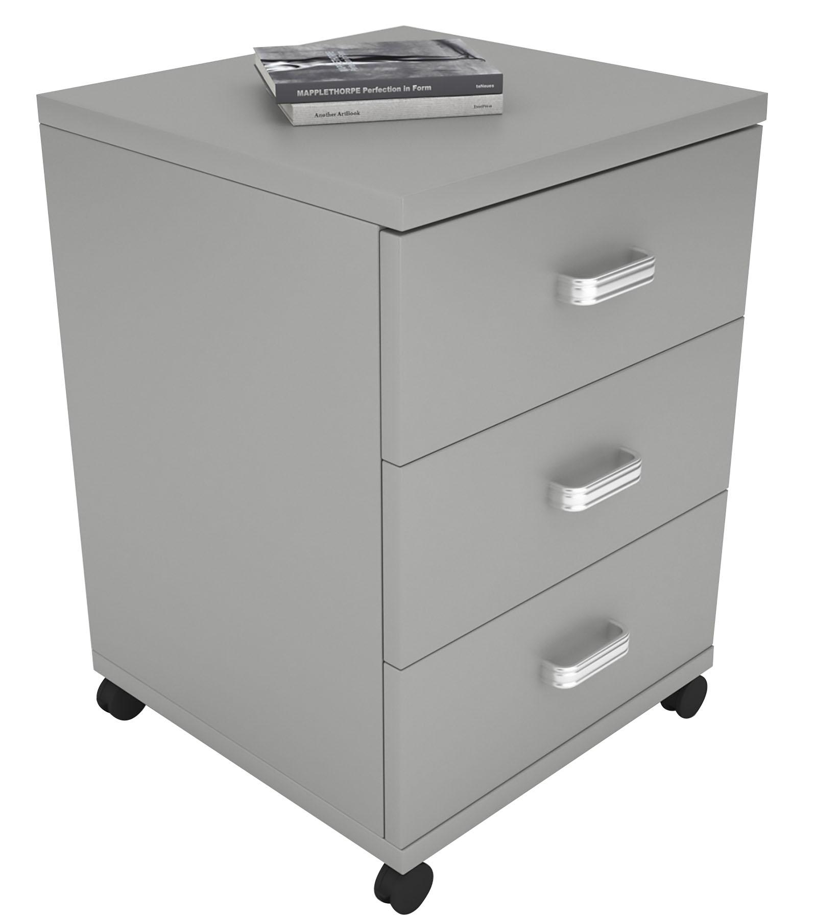 Rollcontainer Grau Tobila 45x58x44 cm - Grau, Basics, Holzwerkstoff/Kunststoff (45/58/44cm) - MID.YOU