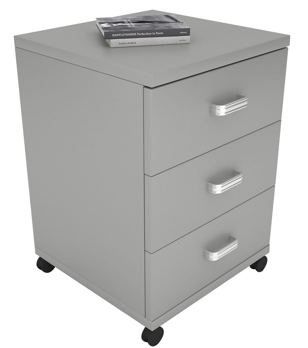 Rollcontainer Grau Tobila 45x58x44 Cm - Grau, Basics, Holzwerkstoff/Kunststoff (45/58/44cm) - MID.YOU