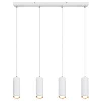 Hängeleuchte  H: 120 cm 4-Flammig, Metall/Weiß - Weiß, Design, Metall (65/6/120cm) - Globo