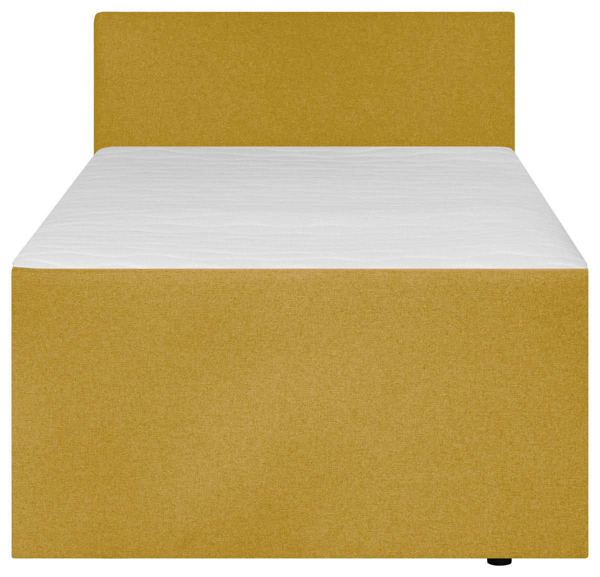 Boxspringbett mit Bettkasten Nida 100x200 cm Gelb - Gelb/Schwarz, MODERN, Holz/Textil (100/200cm) - MID.YOU