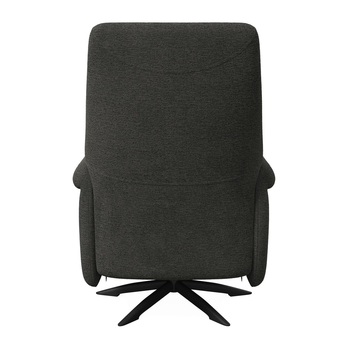 Relaxační křeslo ALICE, tmavě šedé buklé, max. 140 kg - černá/tmavě šedá, Moderní, kov/dřevo (76/109/94cm) - Bessagi Home