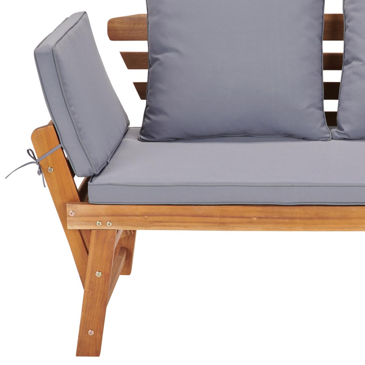 Kerti Pad Bali - akáciaszínű/szürke, Modern, textil/fa (190/75/68cm) - James Wood