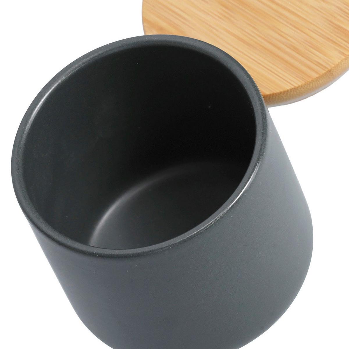 VORRATSDOSENSET Schwarz, Ø/H: ca. 9x9 cm - Schwarz, Basics, Keramik (8,7/8,5cm) - Zeller Present