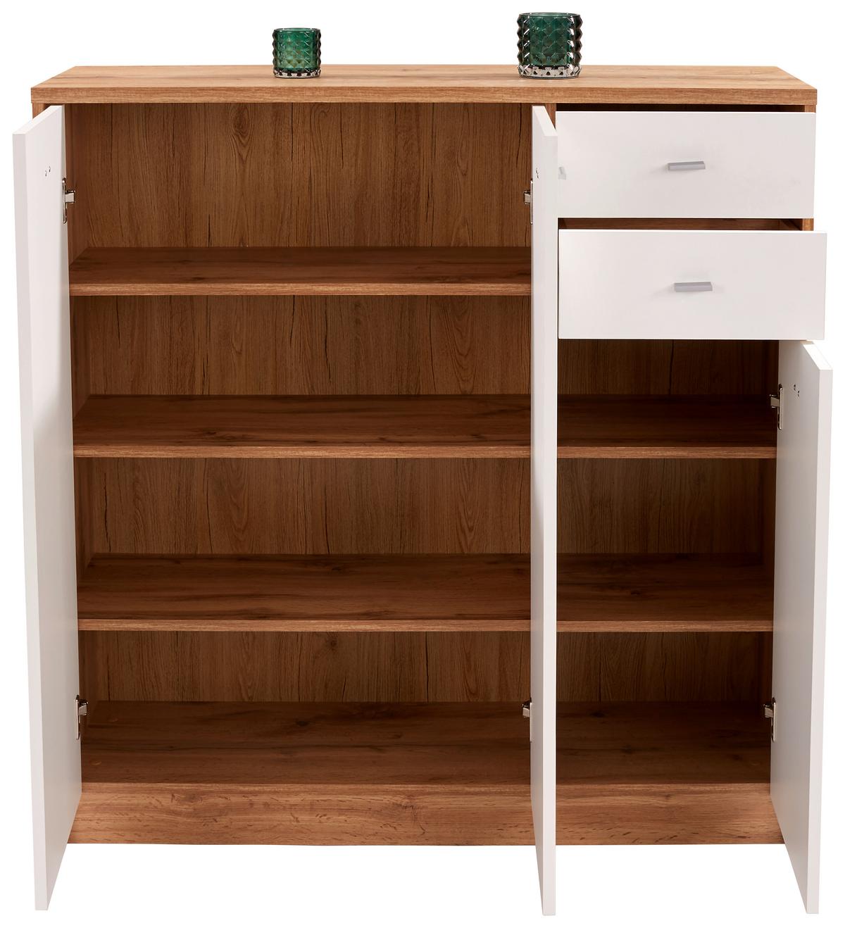KOMODA 4-YOU NEW YUK09 - čierna/biela, Modern, kompozitné drevo/plast (109,1/111,4/34,6cm)