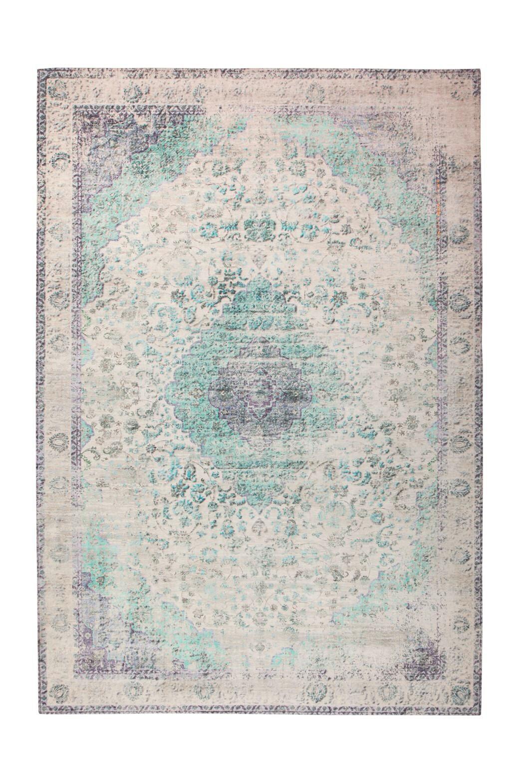 Flachwebteppich Creme,mintgrün Vintage 8401, BxL: 160x230 cm - Creme/Mintgrün, KONVENTIONELL, Textil (160/230cm)