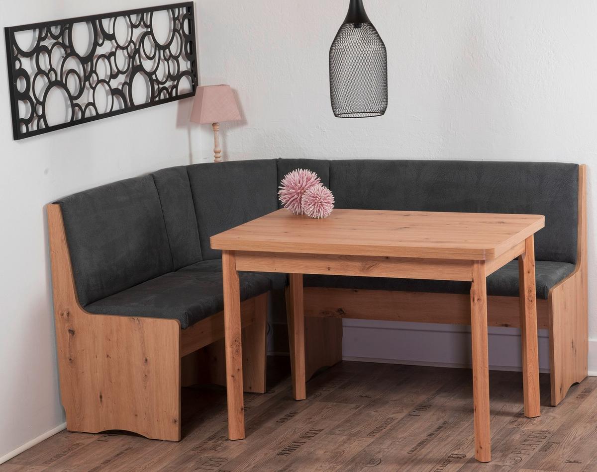 Eckbank Duisburg Titanic Grau, Eiche B: 165 Cm - Eiche Artisan/Grau, KONVENTIONELL, Holzwerkstoff/Textil (165/89/125cm) - MID.YOU