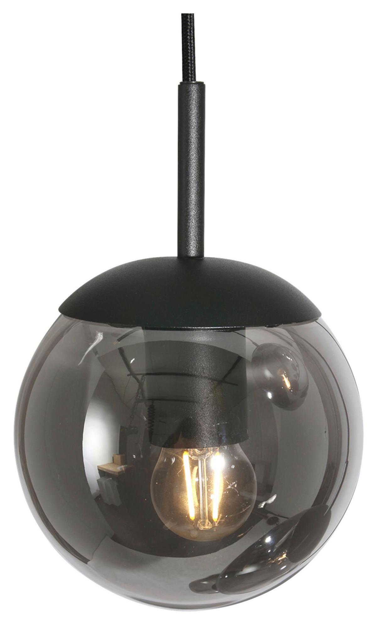 Deckenleuchte Bollique - Schwarz, Trend, Glas/Metall (60/115-373/60cm)