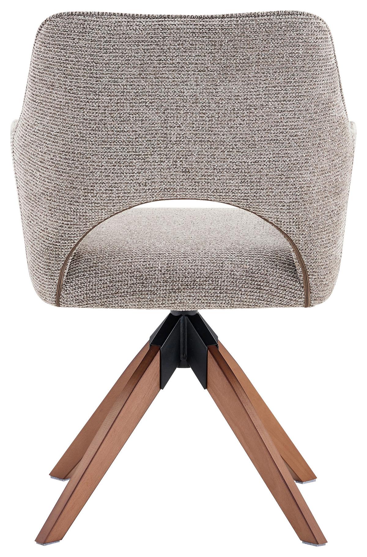 Armlehnstuhl Puro Walnussfarben/Taupe B: 60 cm - Taupe/Walnussfarben, MODERN, Holz/Textil (60/89/65,5cm) - Livetastic
