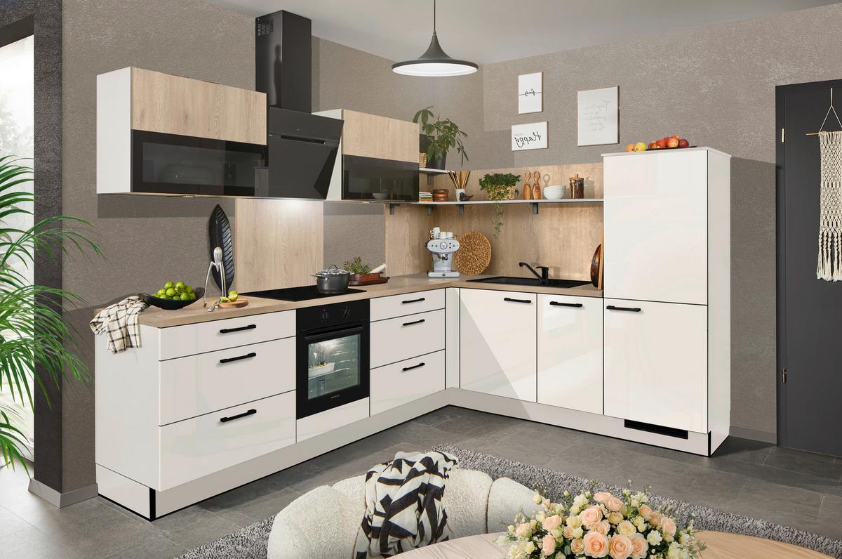 Eckküche Pn215/pn100 - Eichefarben/Magnolie, MODERN, Holzwerkstoff (285/230cm) - Pino