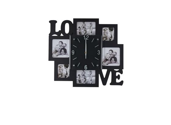 Wanduhr Love mit Bilderrahmen - Schwarz, Basics, Glas/Holzwerkstoff (42/38,7/5,2cm) Wanduhr Love mit Bilderrahmen - Schwarz, Basics, Glas/Holzwerkstoff (42/38,7/5,2cm)