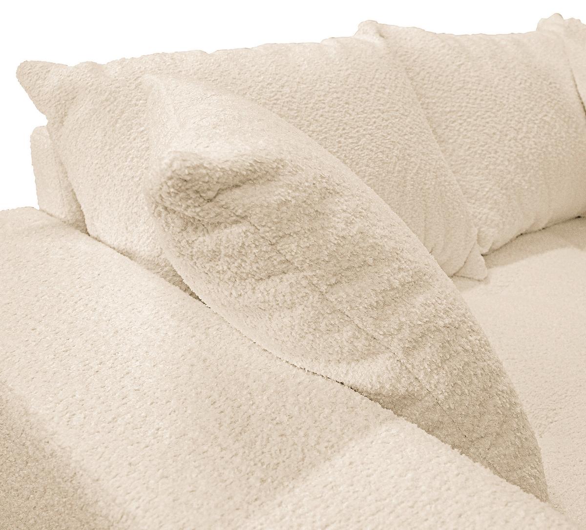 Ecksofa Pruno, Beige S: 247x174 Cm - Beige/Schwarz, Design, Textil (247/174cm) - MID.YOU