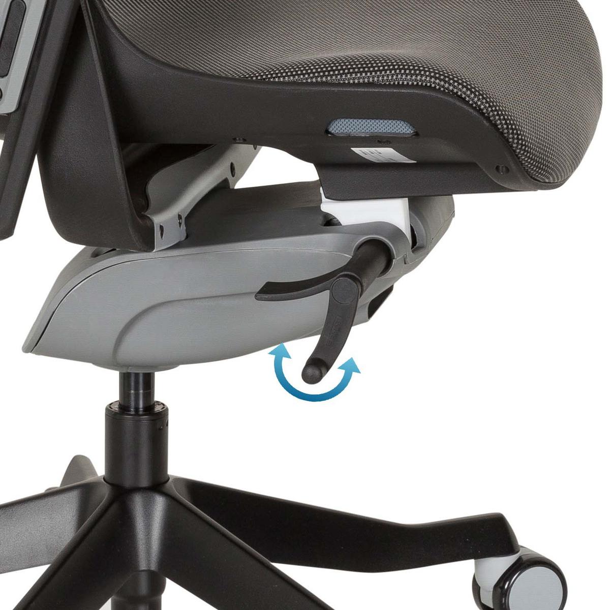 Drehstuhl Spektre Black Höhenverstellbar Grau/schwarz - Schwarz/Grau, MODERN, Kunststoff/Textil (67/116/54cm) - MID.YOU