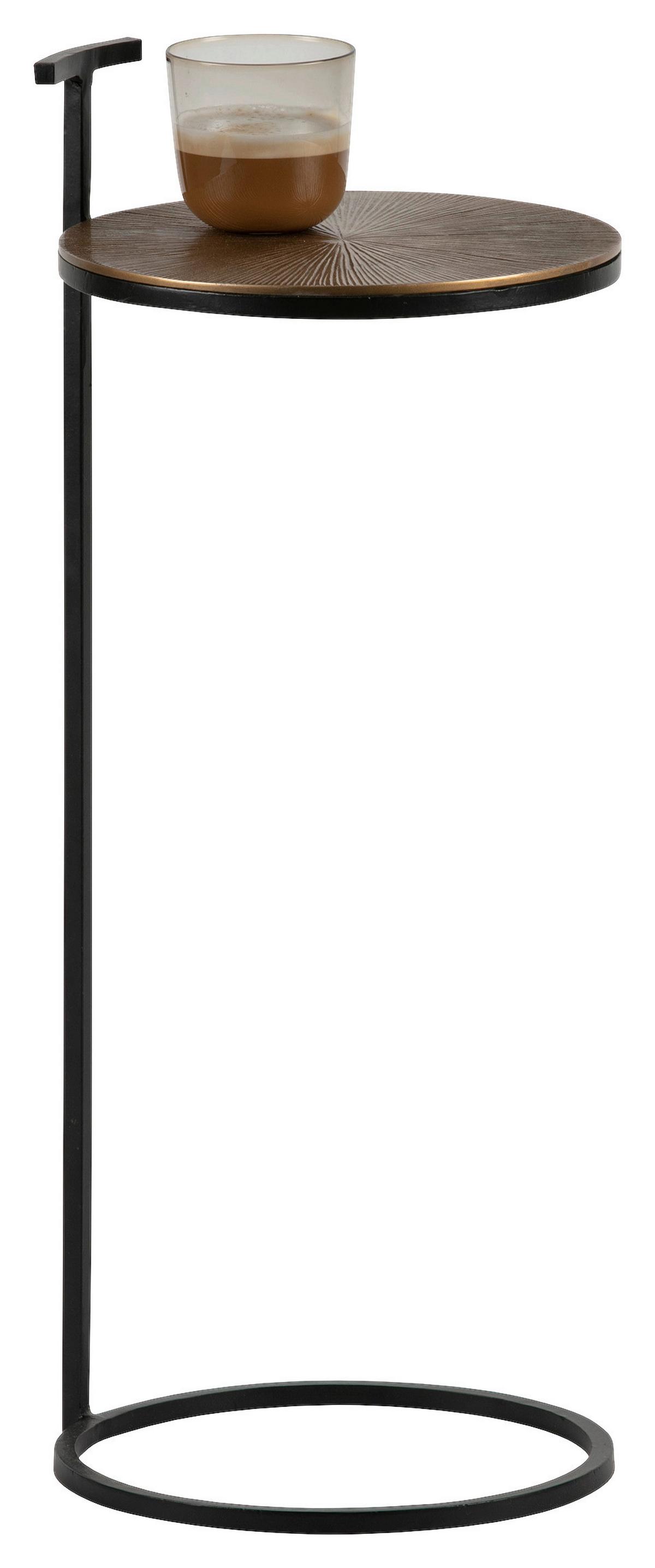 Beistelltisch Position Messingfarben B: 26 Cm - Messingfarben/Schwarz, Design, Metall (26/26/64cm) - Livetastic