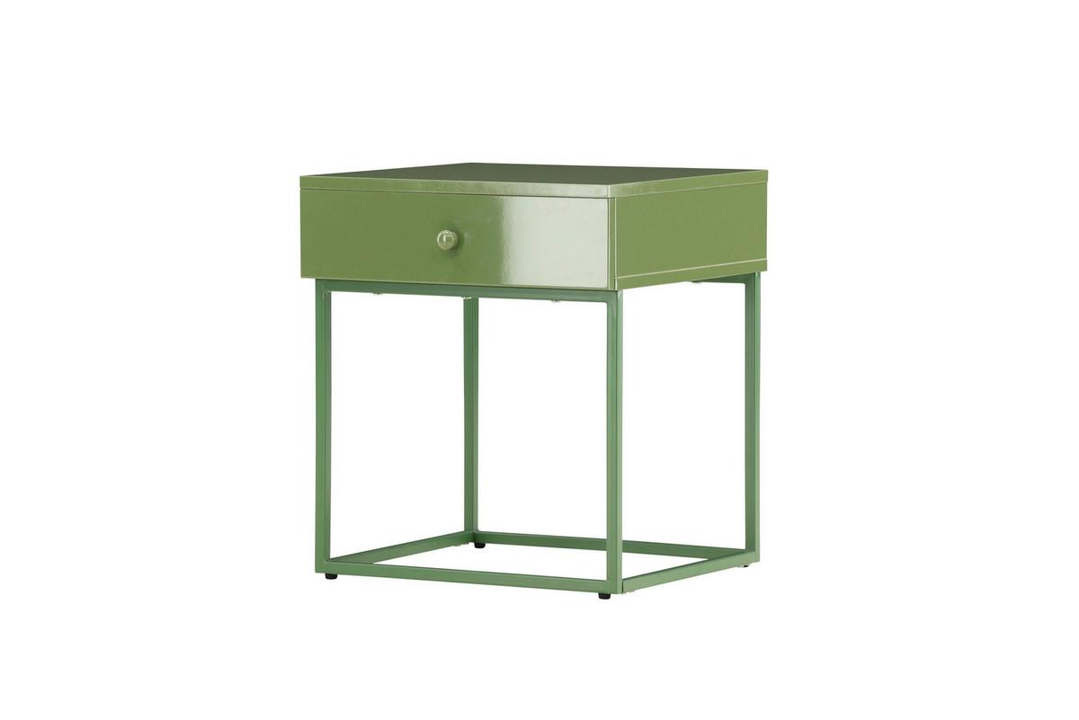 Nachttisch Bakal Grün, B: 41cm - Grün, MODERN, Holz/Metall (41/50/41cm) - Livetastic