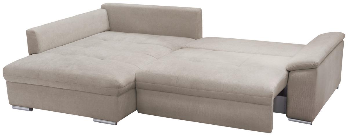 Ecksofa Casa Grande,sandfarben Schenkel: 178x268 cm - Sandfarben/Silberfarben, Design, Textil (178/268cm) - Livetastic