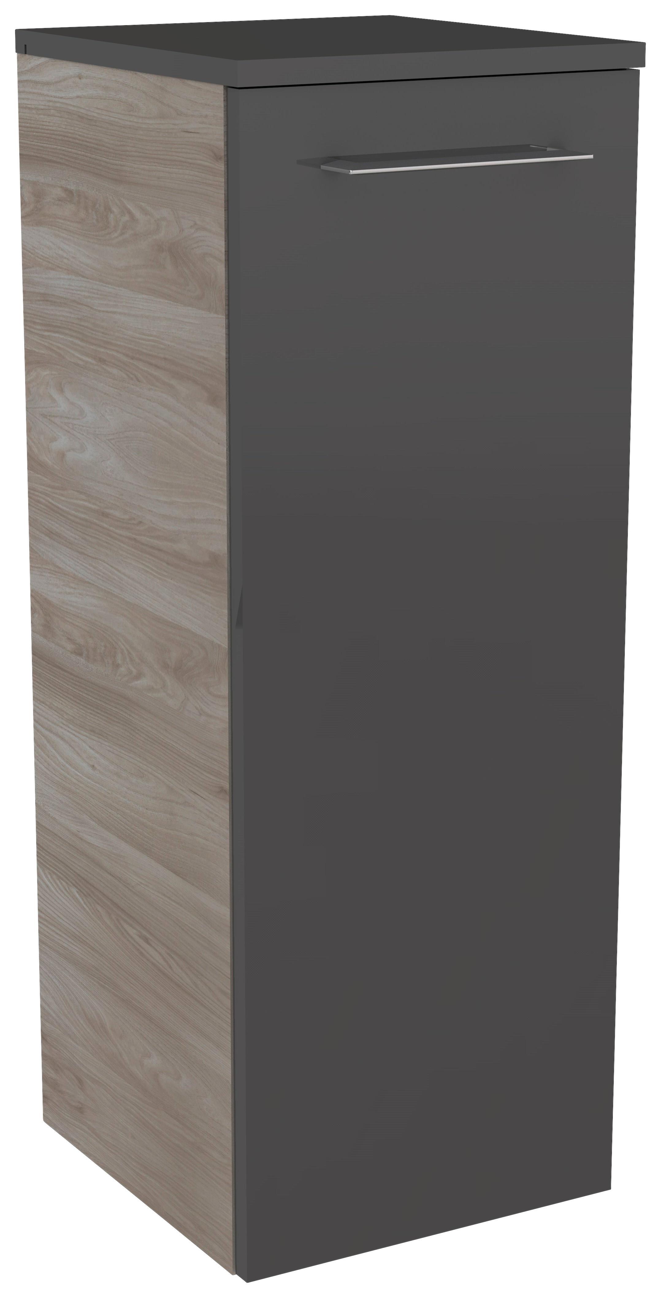 Midischrank Lima B:31cm Grau/esche Dekor - Eschefarben/Grau, MODERN, Glas/Holzwerkstoff (30,5/81/32cm) - Fackelmann