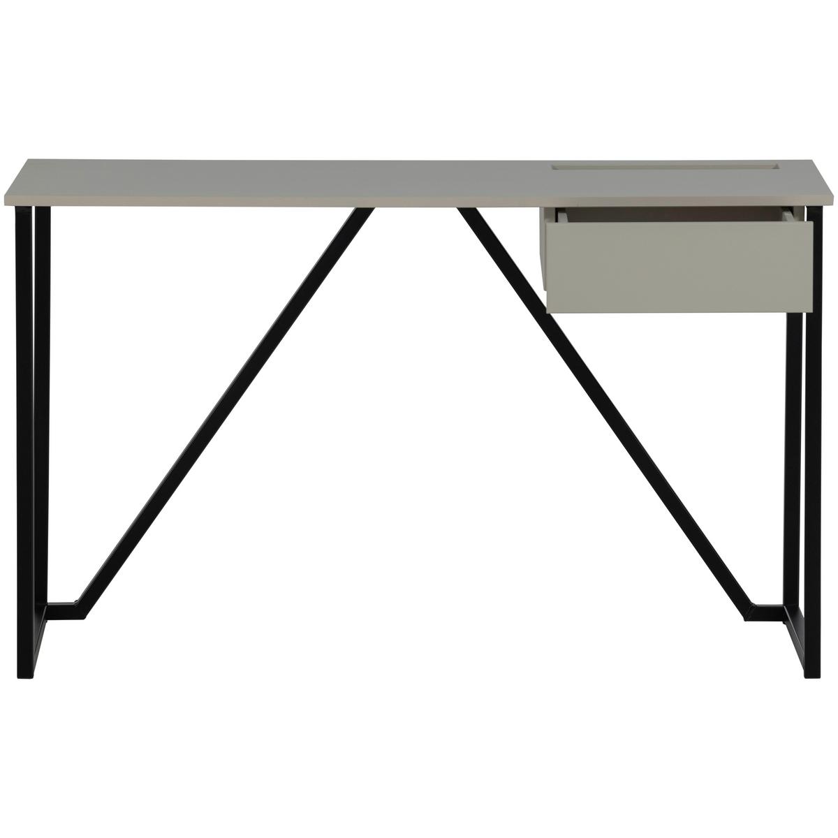 Schreibtisch New Julius Grau B: 126 cm - Schwarz/Grau, MODERN, Holz/Metall (126/53/75cm) - Livetastic