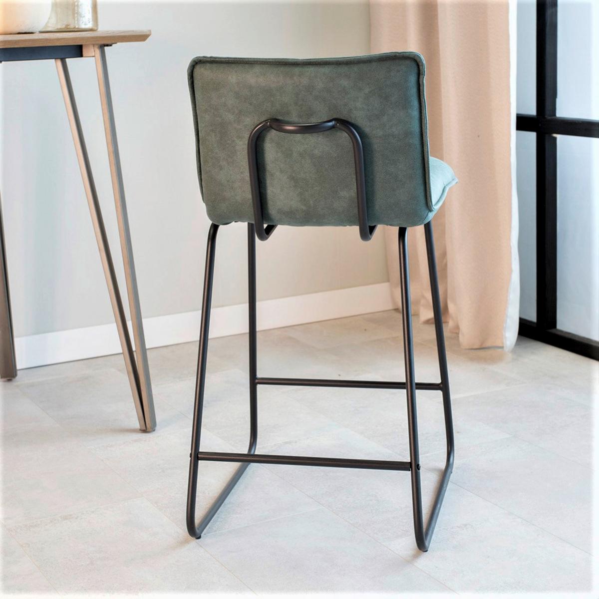 Barhocker-set Jeremy - Schwarz/Mintgrün, KONVENTIONELL, Textil/Metall (44/87/50cm) - MID.YOU