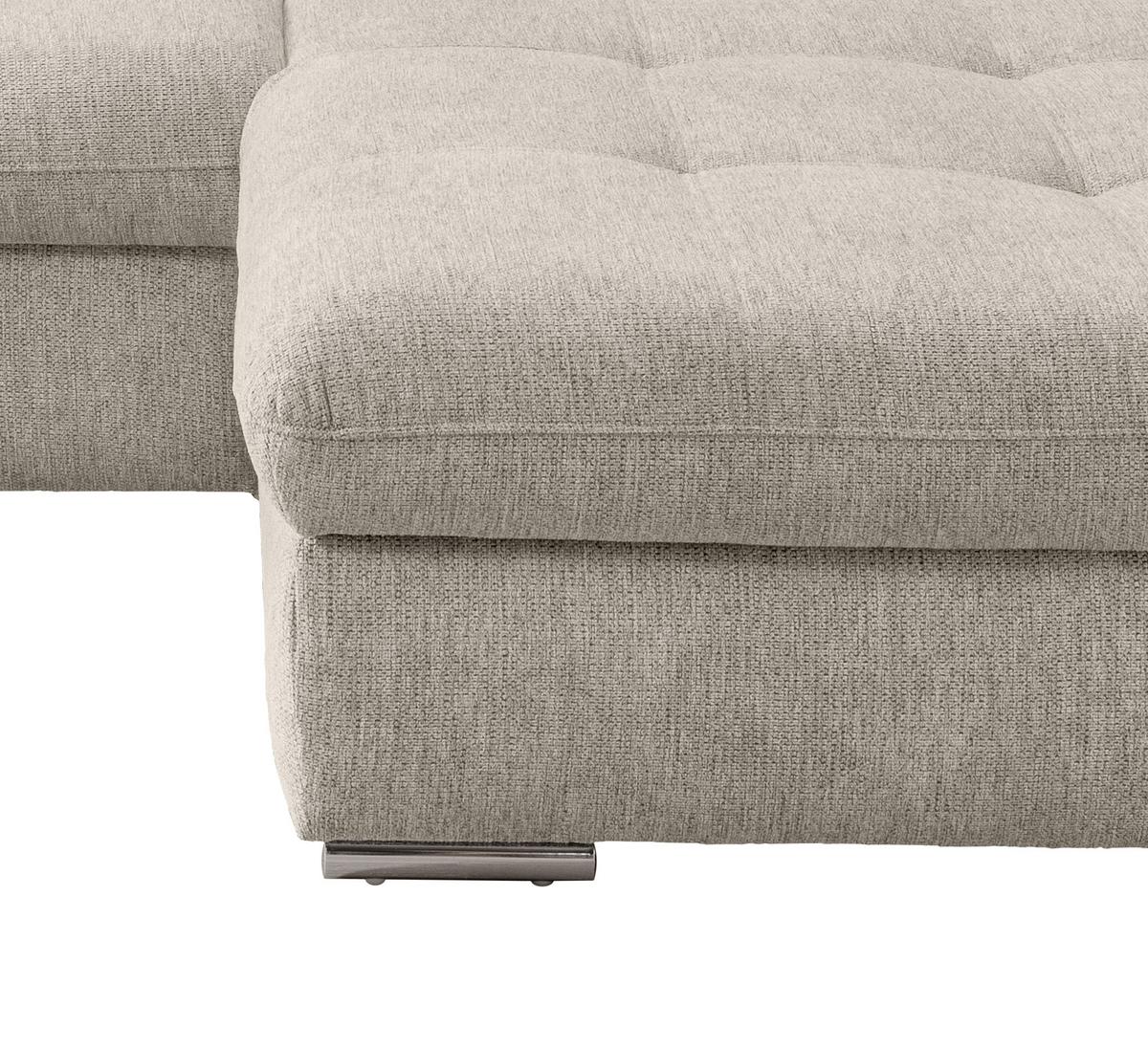 Ecksofa mit Liegefunktion Dalida Beige, S: 300x196 cm - Chromfarben/Beige, Design, Textil (300/196cm) - Livetastic