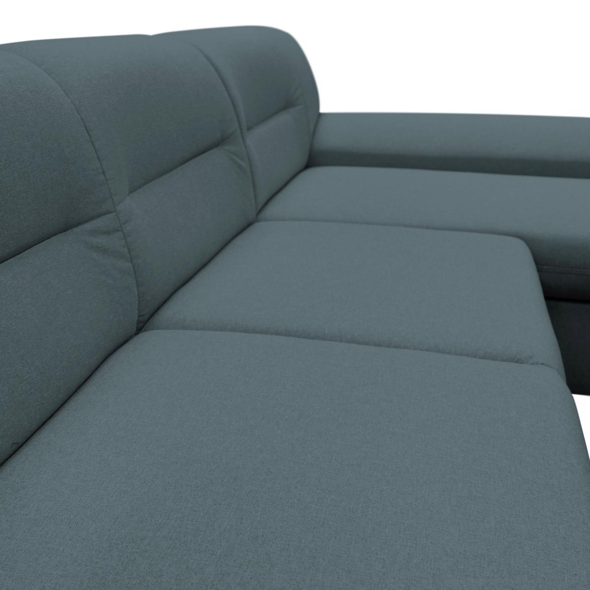 Veratti New Blau Inkl. Schlaffunktion Ottomane Rechts - Blau/Silberfarben, Design, Textil (281/167cm) - MID.YOU