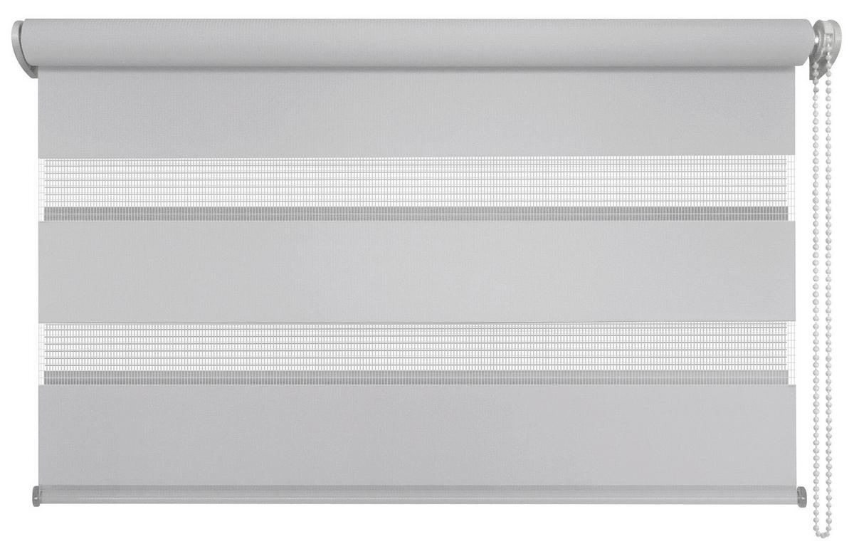 Doppelrollo Just Grau, Weiß B: 120 Cm - Weiß/Grau, Basics, Textil (120/160cm)