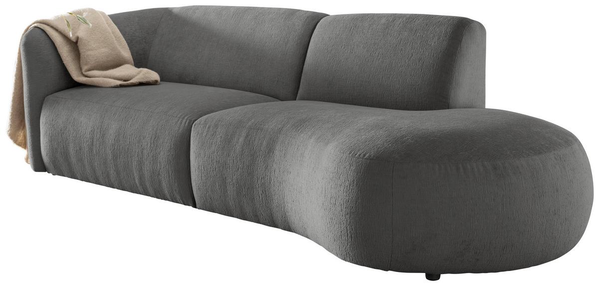 Ecksofa Jesi, Graubraun S: 238x107 Cm - Graubraun/Schwarz, MODERN, Textil (238/107cm) - Livetastic