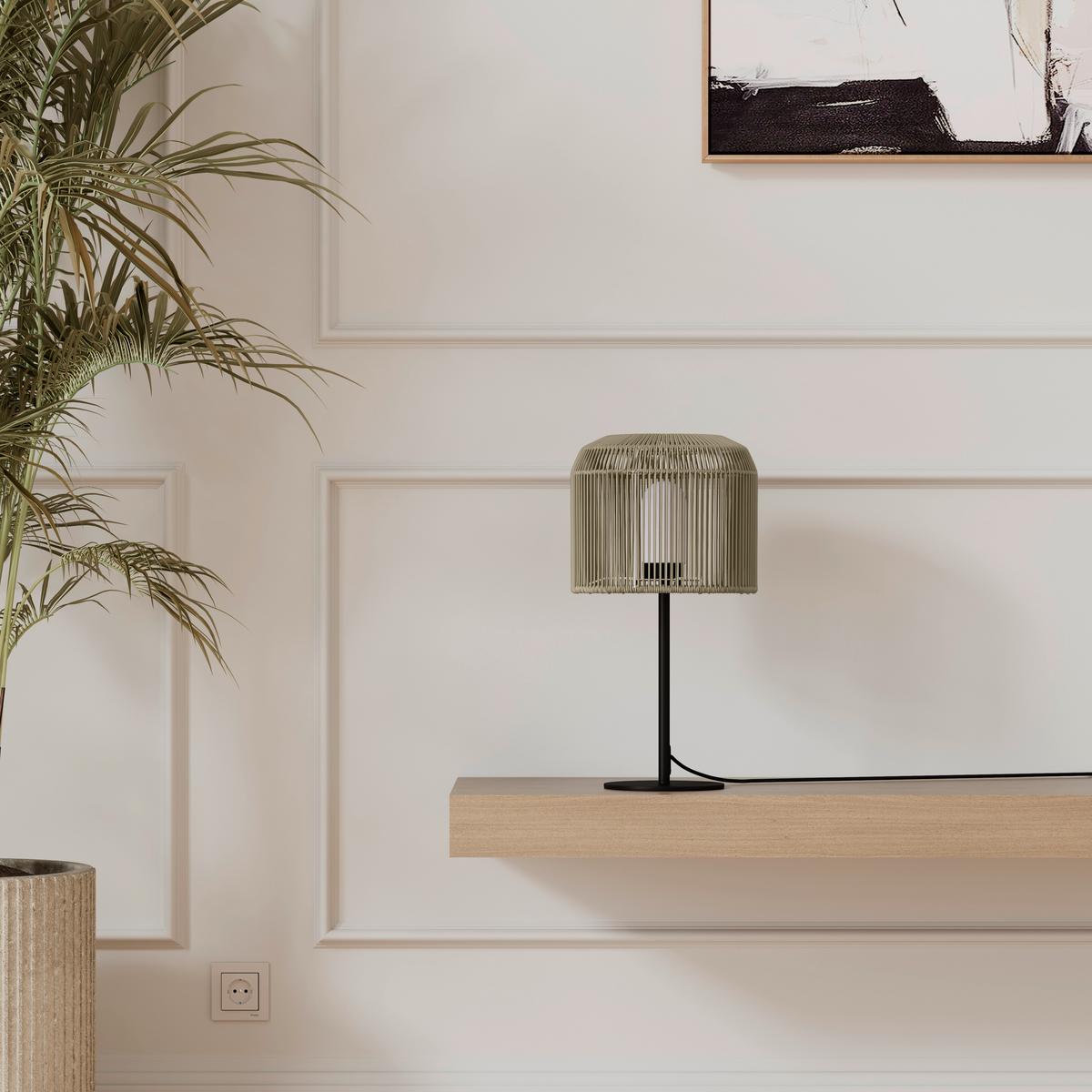 STOLNÁ LAMPA IVO - čierna/zelená, Modern, kov/plast (30/58/30cm) - Bessagi Garden