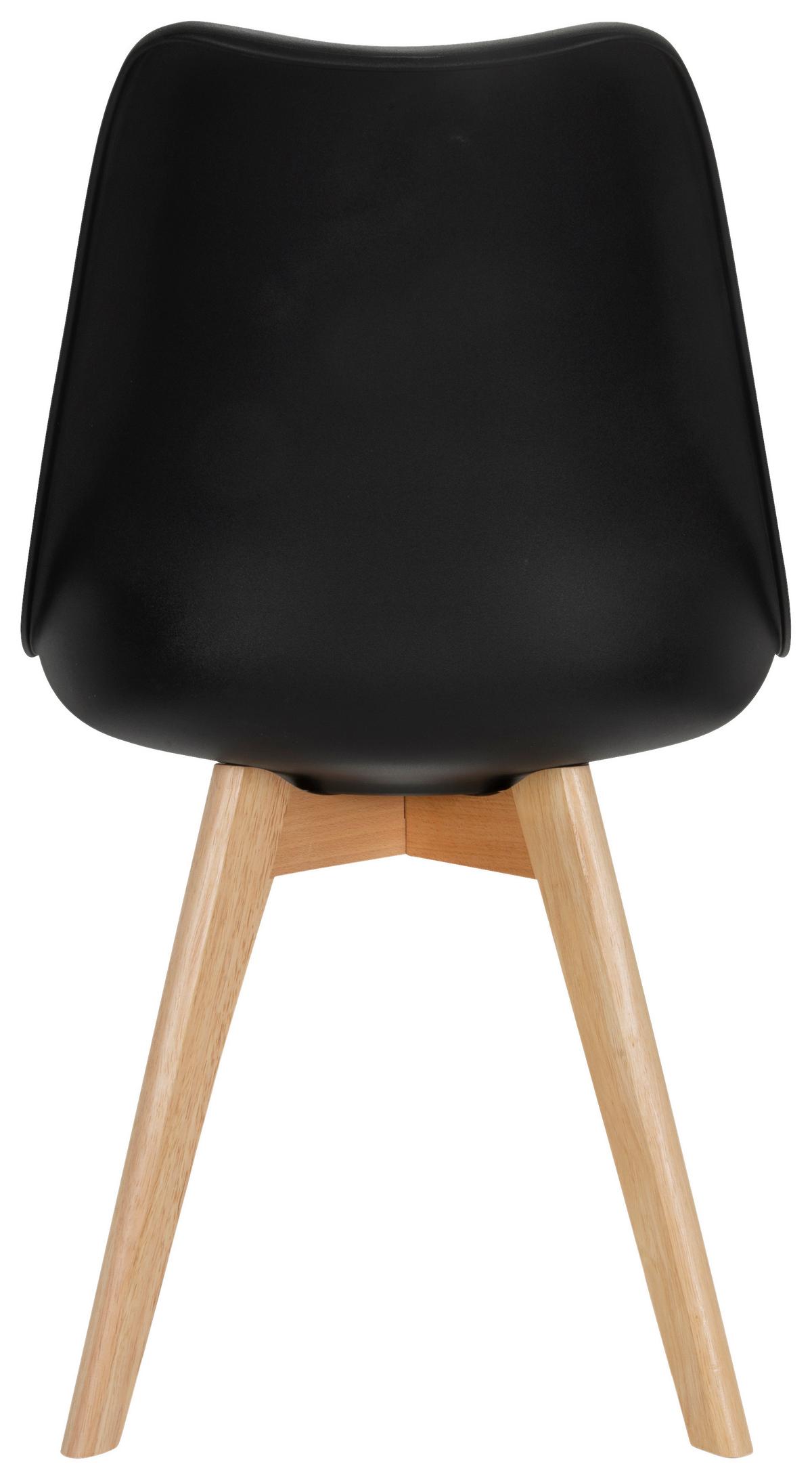 Stuhl-set 4er Scandi Schwarz - Buchefarben/Schwarz, MODERN, Holz/Kunststoff (48/87/56cm) - MID.YOU