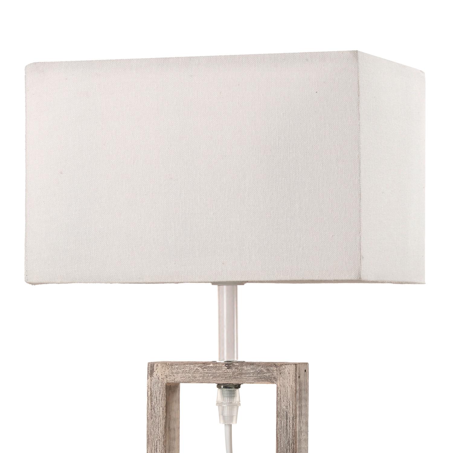 Tischleuchte 5038/L - Grau, Design, Holz/Textil (22/15,5/40cm)