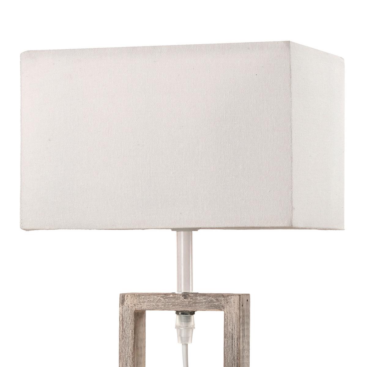 Tischleuchte 5038/L - Grau, Design, Holz/Textil (22/15,5/40cm)