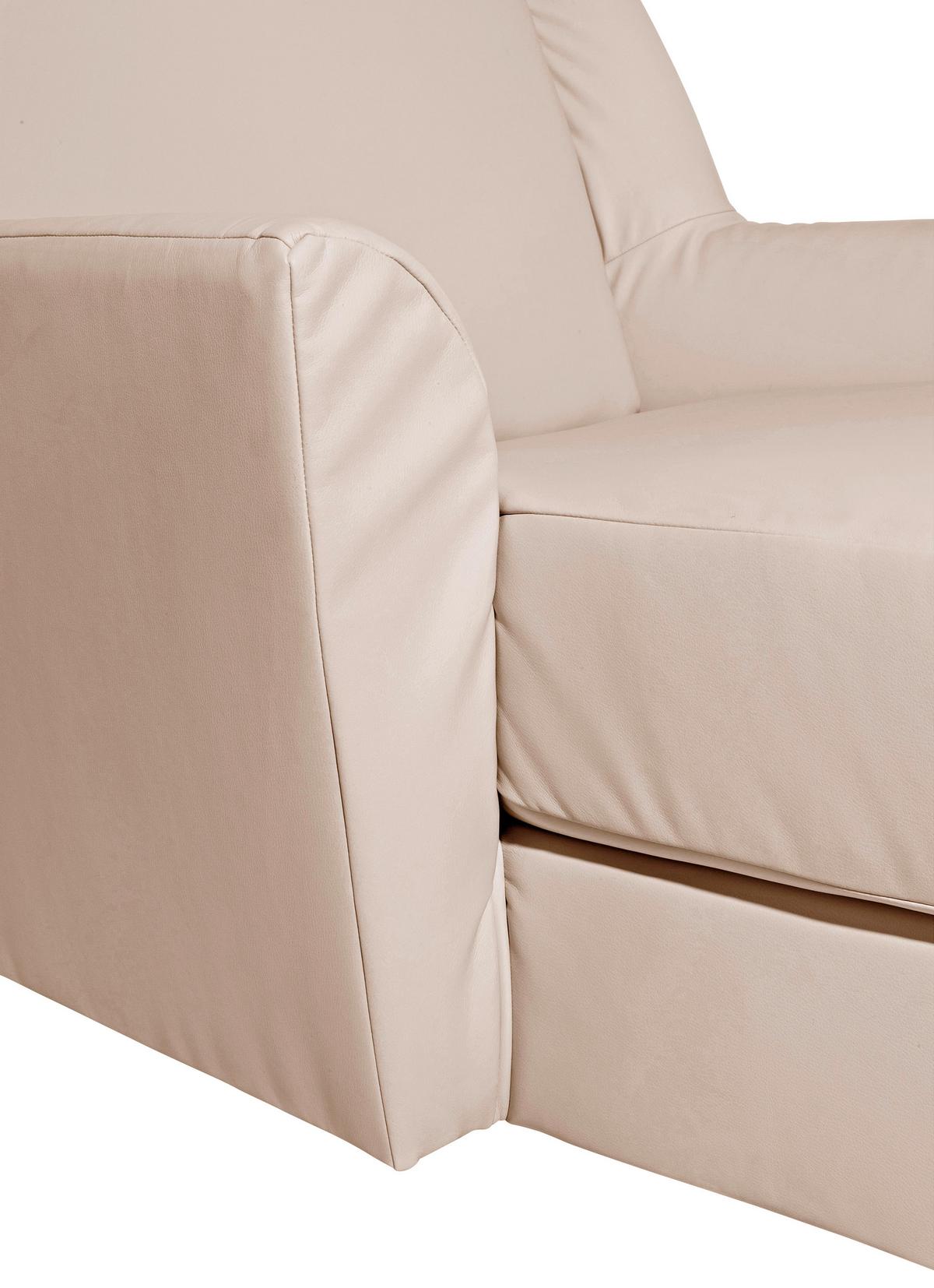 Big Sessel Mit Armlehnen Judith Lederlook Beige - Beige/Naturfarben, MODERN, Textil (136/107/142cm) - Max Winzer