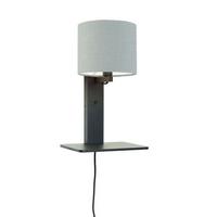 WANDLEUCHTE ANDES/W1/B/1815/LG - Hellgrau/Schwarz, Trend, Holz/Textil (19/24/36cm) - Good & Mojo