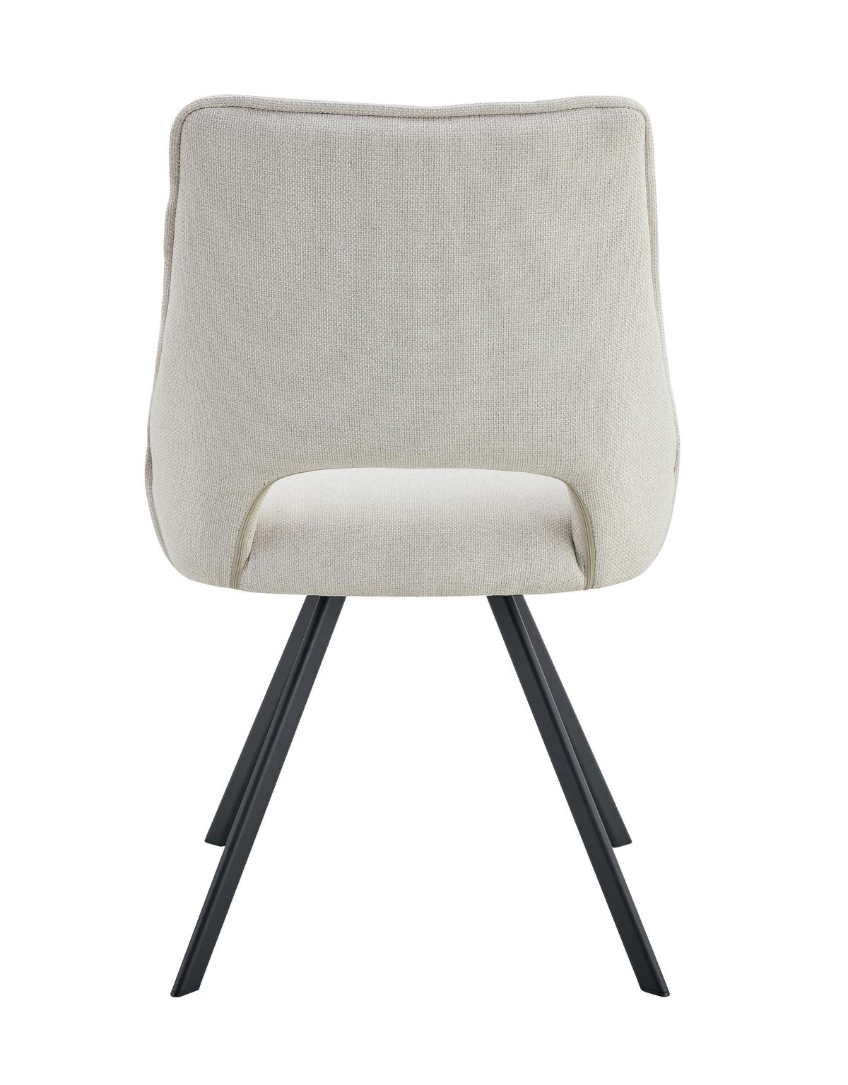 Stuhl-Set Helen Creme B: 56 cm - Creme/Schwarz, MODERN, Textil/Metall (56/91/63cm) - MID.YOU