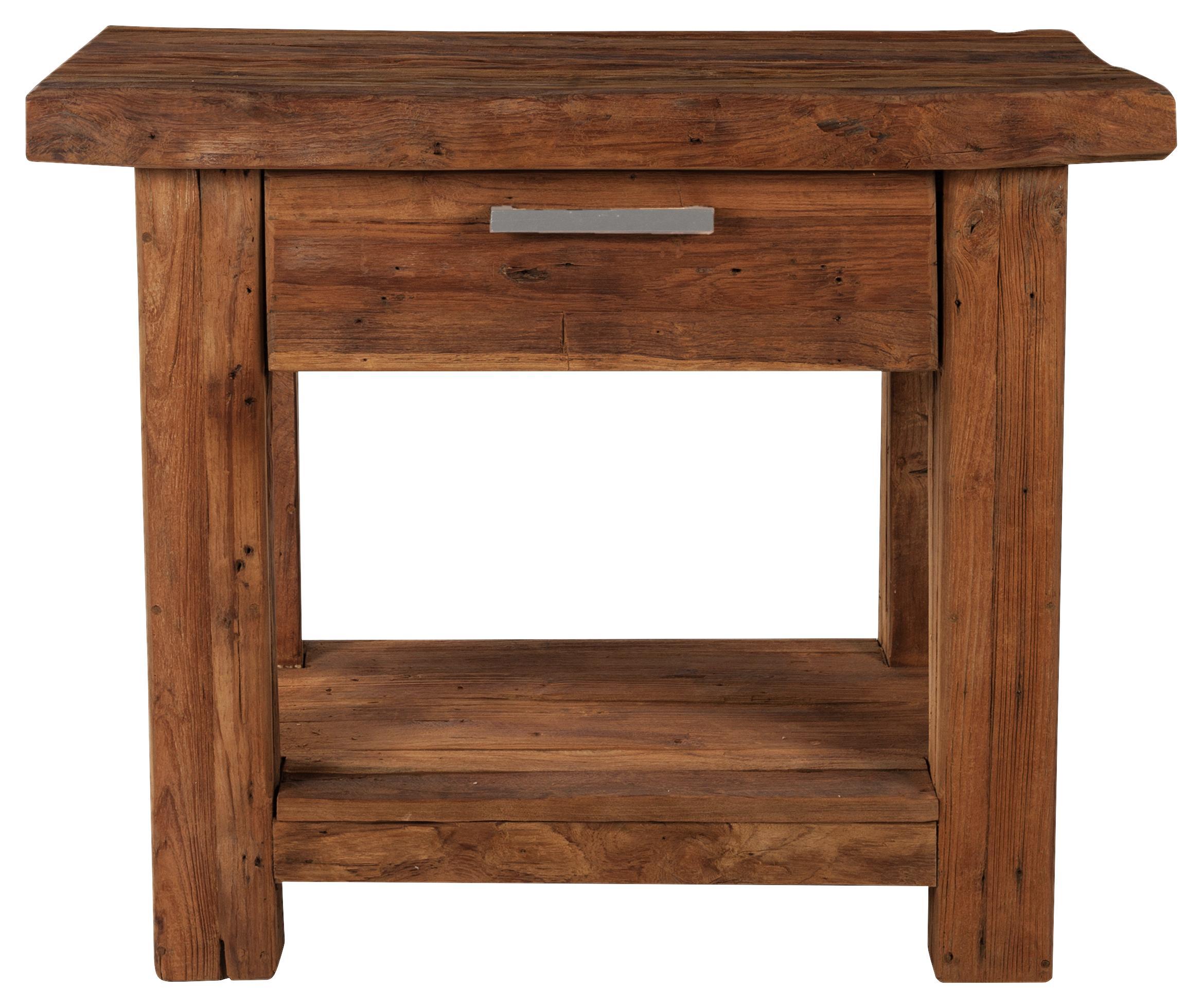 Beistelltisch Coruna B: 90 cm Teakholz - Naturfarben, Basics, Holz (90/78/45cm)