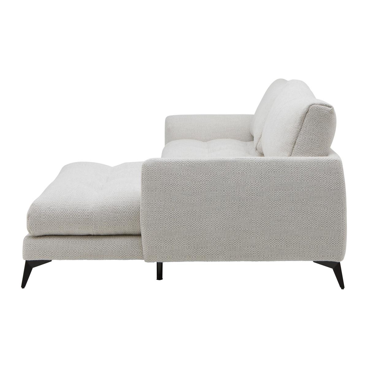 Rohová sedačka BRUCE, pravá, sivobiela - čierna/sivobiela, kov/textil (273/61-85/161cm) - Mömax