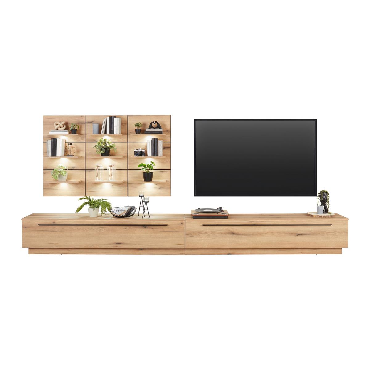 Tv-element Mateo - Eichefarben, MODERN, Holzwerkstoff/Kunststoff (180/41/40cm)