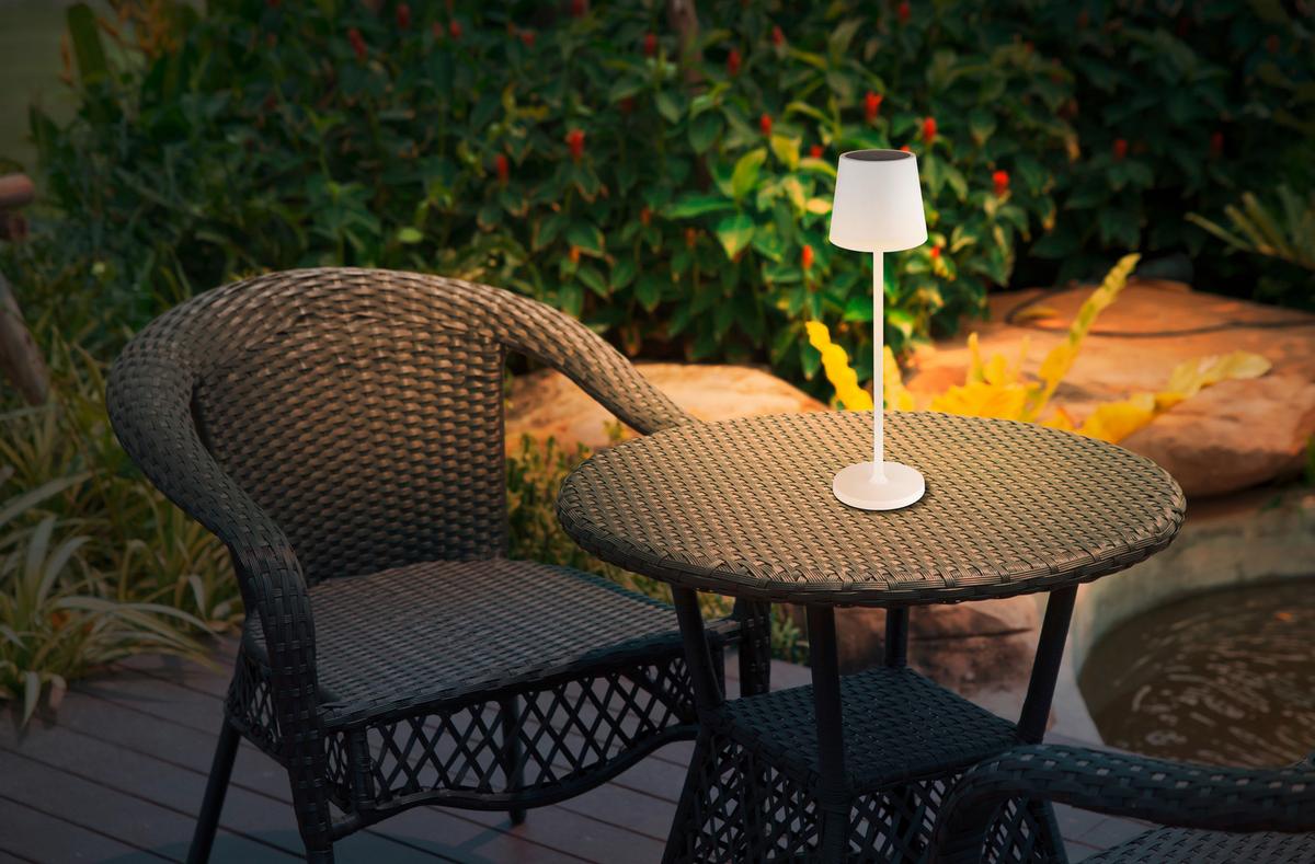 Solarleuchte 36637w - Schwarz/Weiß, Design, Kunststoff/Metall (11/26-41cm) - Globo