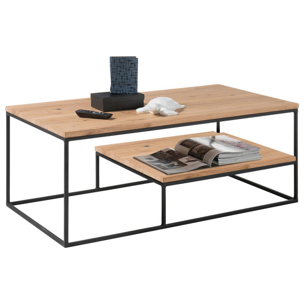 Couchtisch mit Holzplatte und Ablagefach Thore 2, Eiche