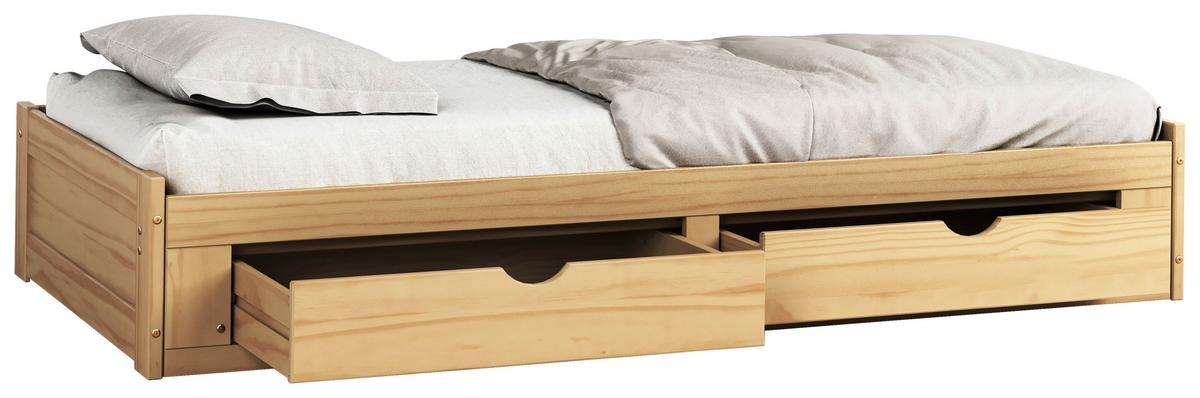 Ausziehbett Livio Ii - Naturfarben, MODERN, Holz/Holzwerkstoff (90/200cm) - MID.YOU