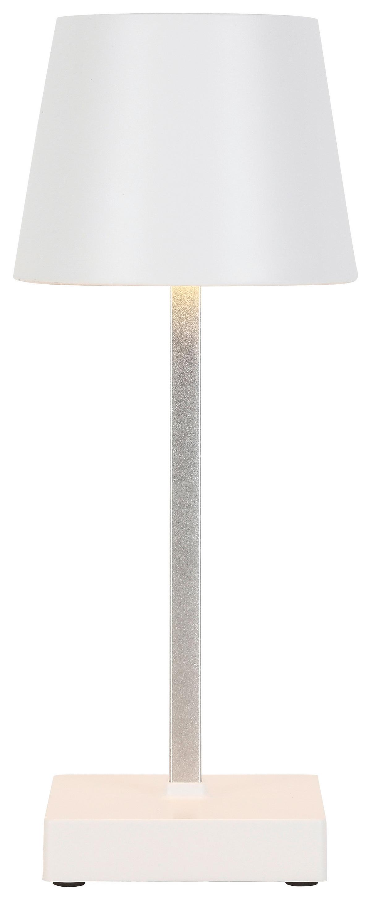 STOLNÍ LAMPA NA BATERIE GOPI - bílá/barvy stříbra, Romantický / Rustikální, kov/plast (10,5/26cm) - Modern Living