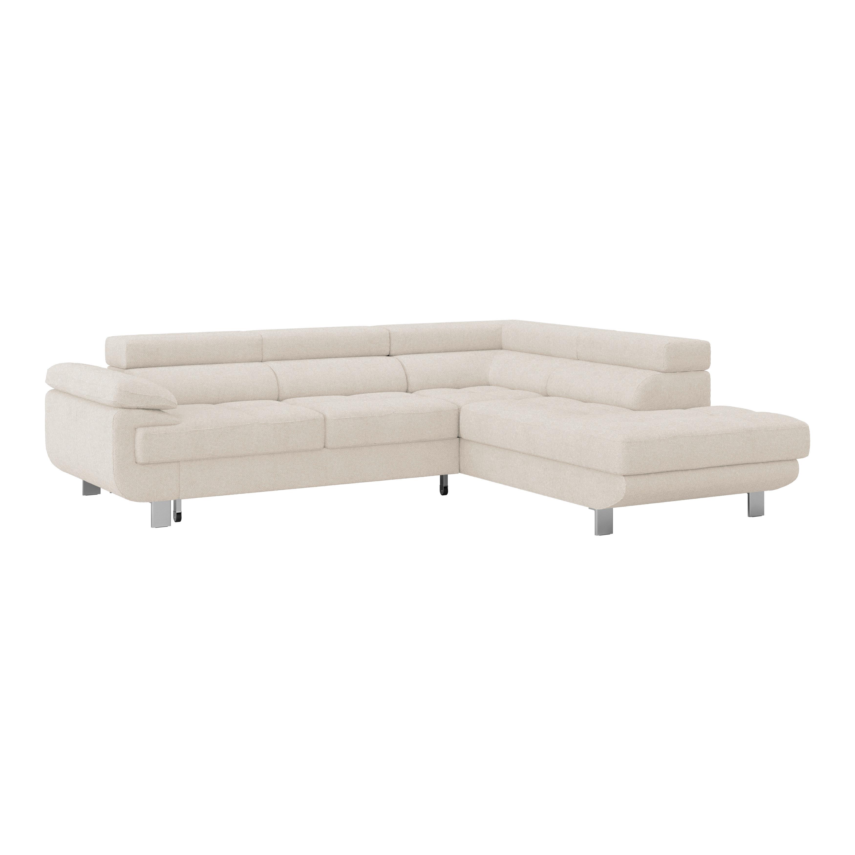 Ecksofa Savona - Perlmutt, MODERN, Textil (270/230cm) - Ondega