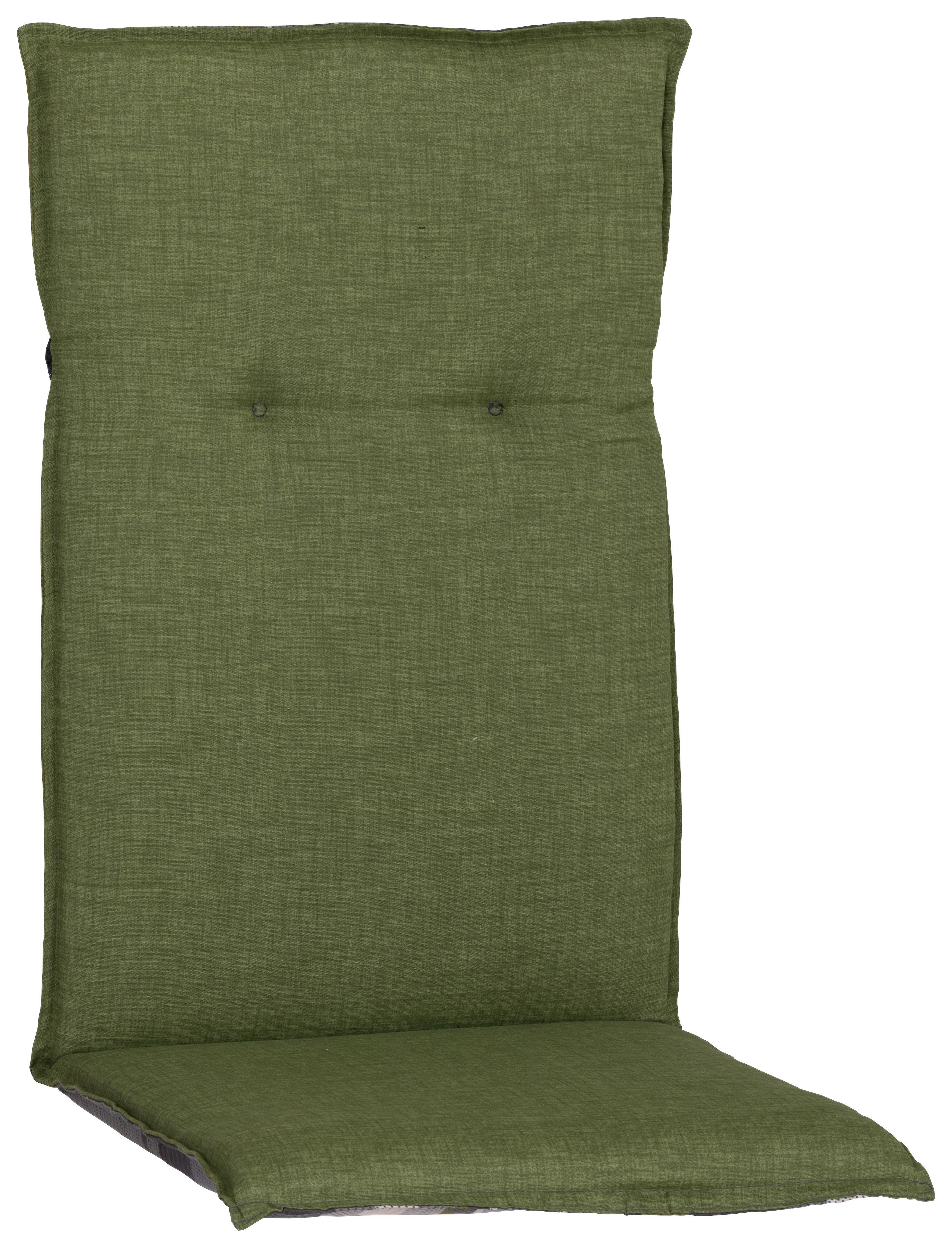 Sesselauflage Hochlehner Grün/Grau Kariert - Grün, Basics, Textil (120/48/5cm)