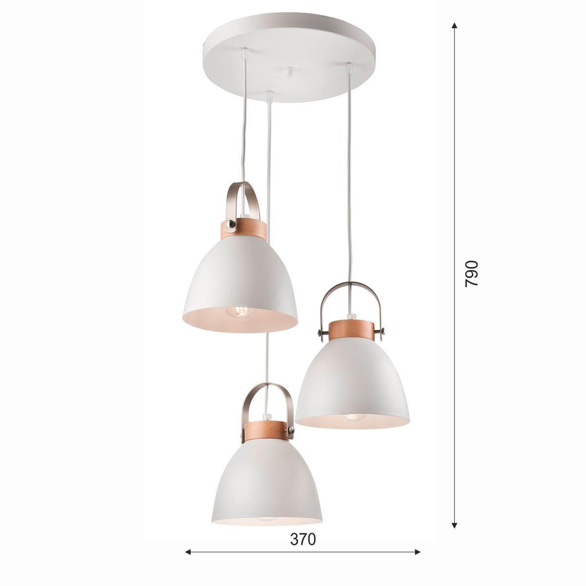 Pendelleuchte 31811 Danielle - Weiß Hochglanz, KONVENTIONELL, Holz/Metall (79/37/12cm)