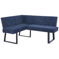 Eckbank Terri Dunkelblau, S: 130x160 Cm - Schwarz/Dunkelblau, KONVENTIONELL, Textil/Metall (130/160cm) - MID.YOU