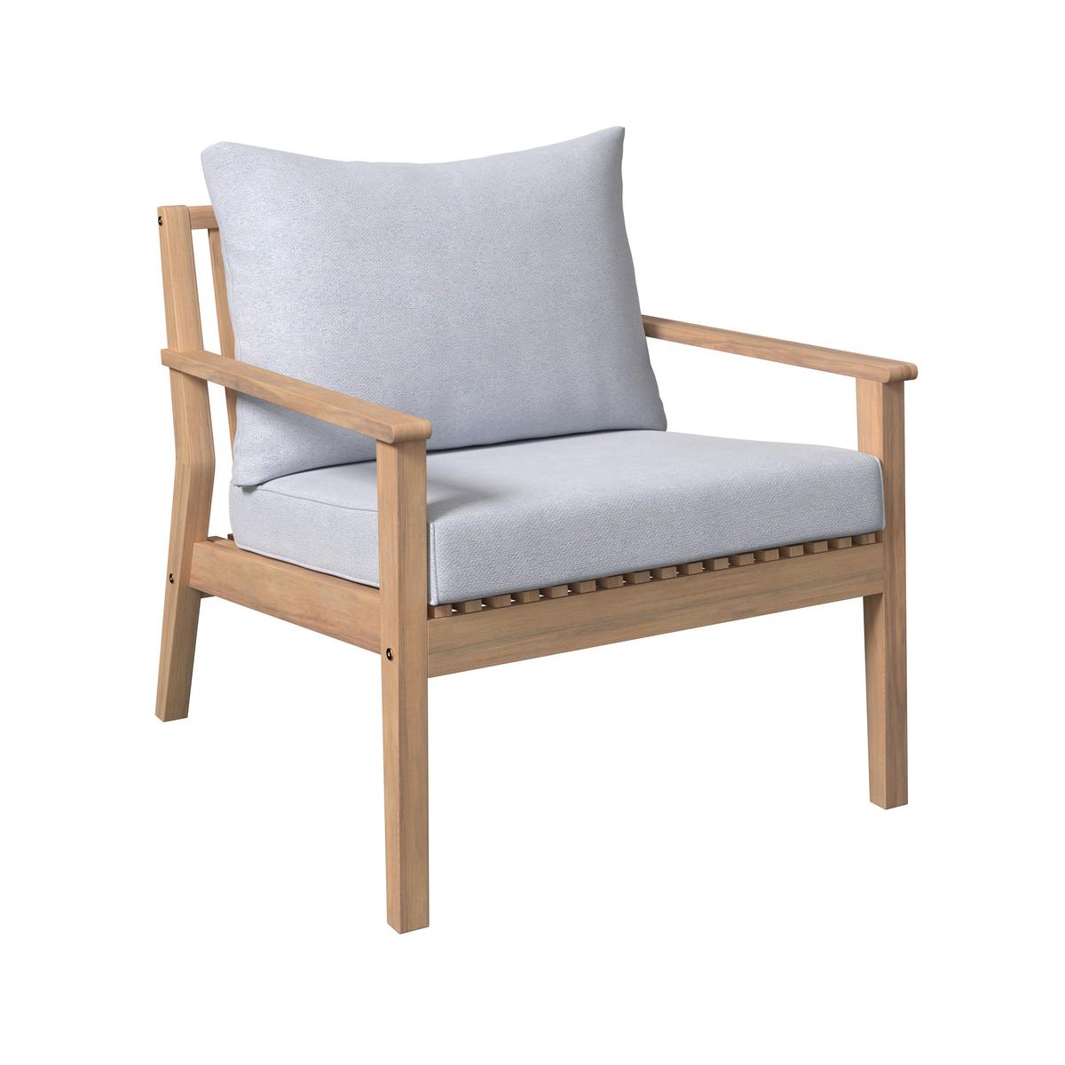 Loungegarnitur Dublin - Grau/Akaziefarben, MODERN, Holz/Kunststoff (90/60/55cm) - Beldano