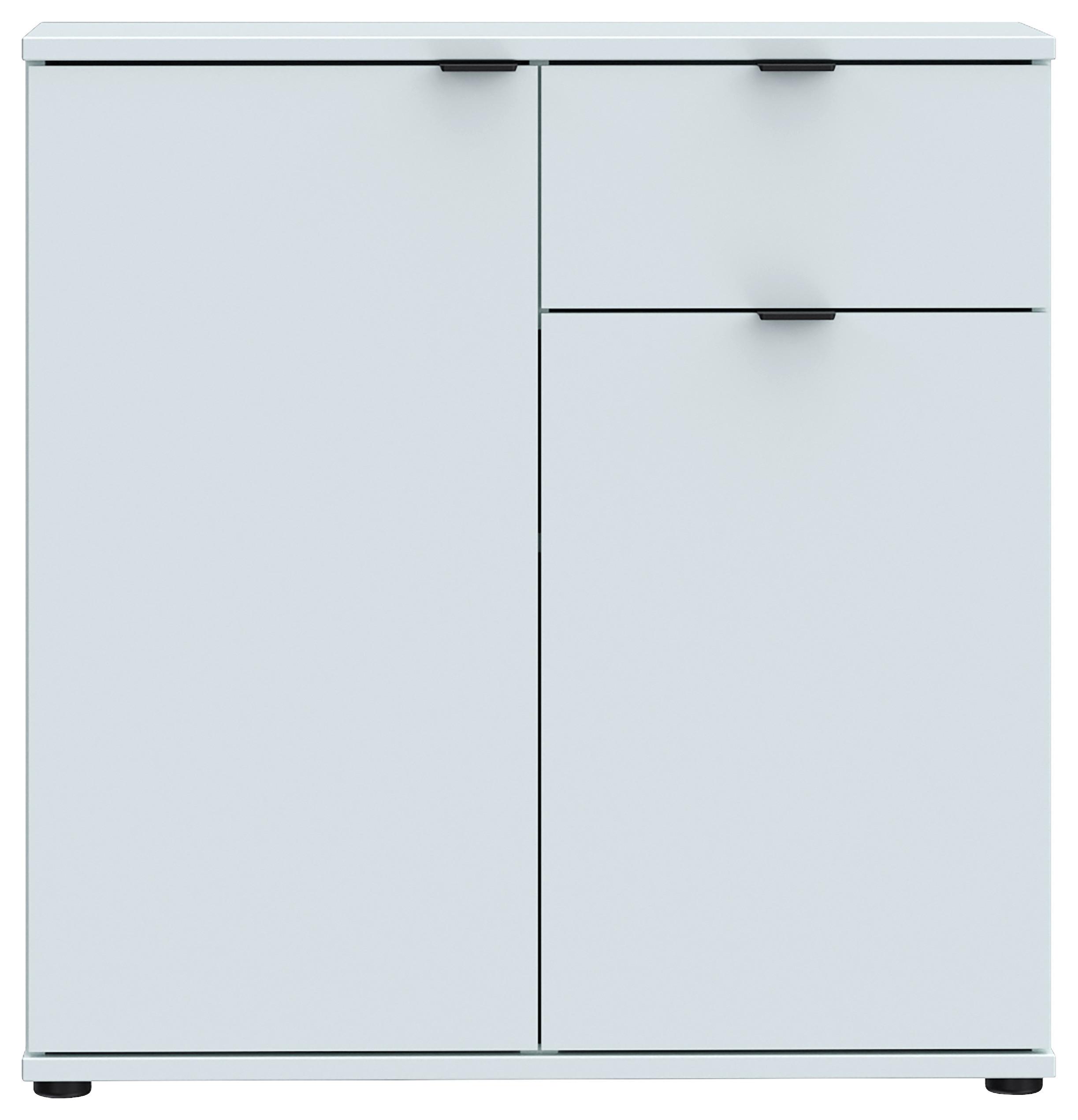 Komoda Ganymede, světle šedá, š: 80cm - černá/světle šedá, Moderní, kov/kompozitní dřevo (80,1/82,3/34,1cm)