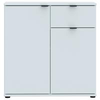 Komoda Ganymede, světle šedá, š: 80cm - černá/světle šedá, Moderní, kov/kompozitní dřevo (80,1/82,3/34,1cm)