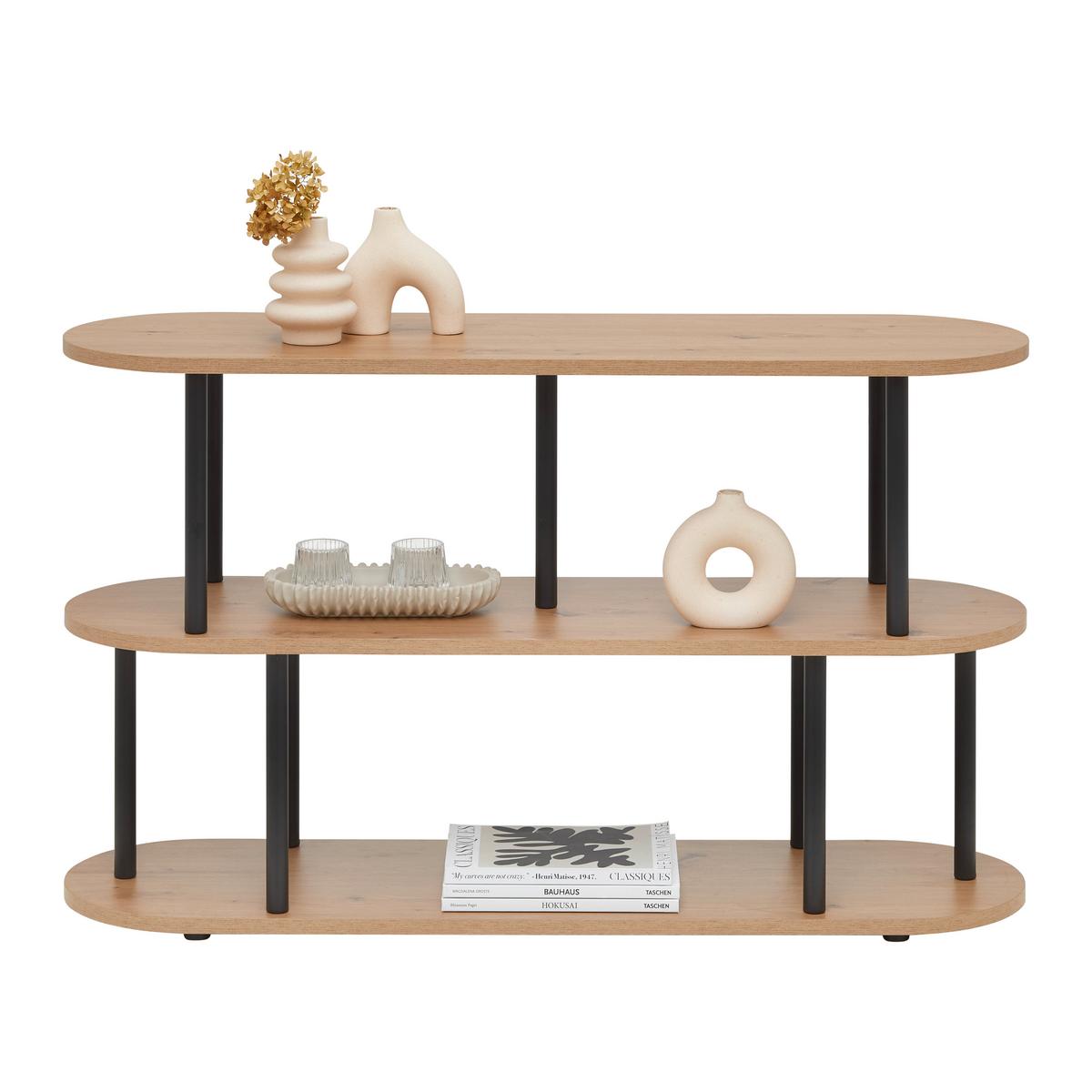 REGÁL NIMO -EXKLUSIV- - černá/dub artisan, Moderní, kov/kompozitní dřevo (110/66/32cm) - Mömax