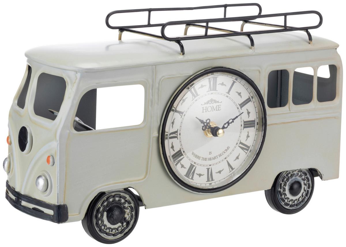 Tischuhr Elisa - Schwarz/Weiß, KONVENTIONELL, Glas/Papier (30,5/18,5/12cm) - Luca Bessoni