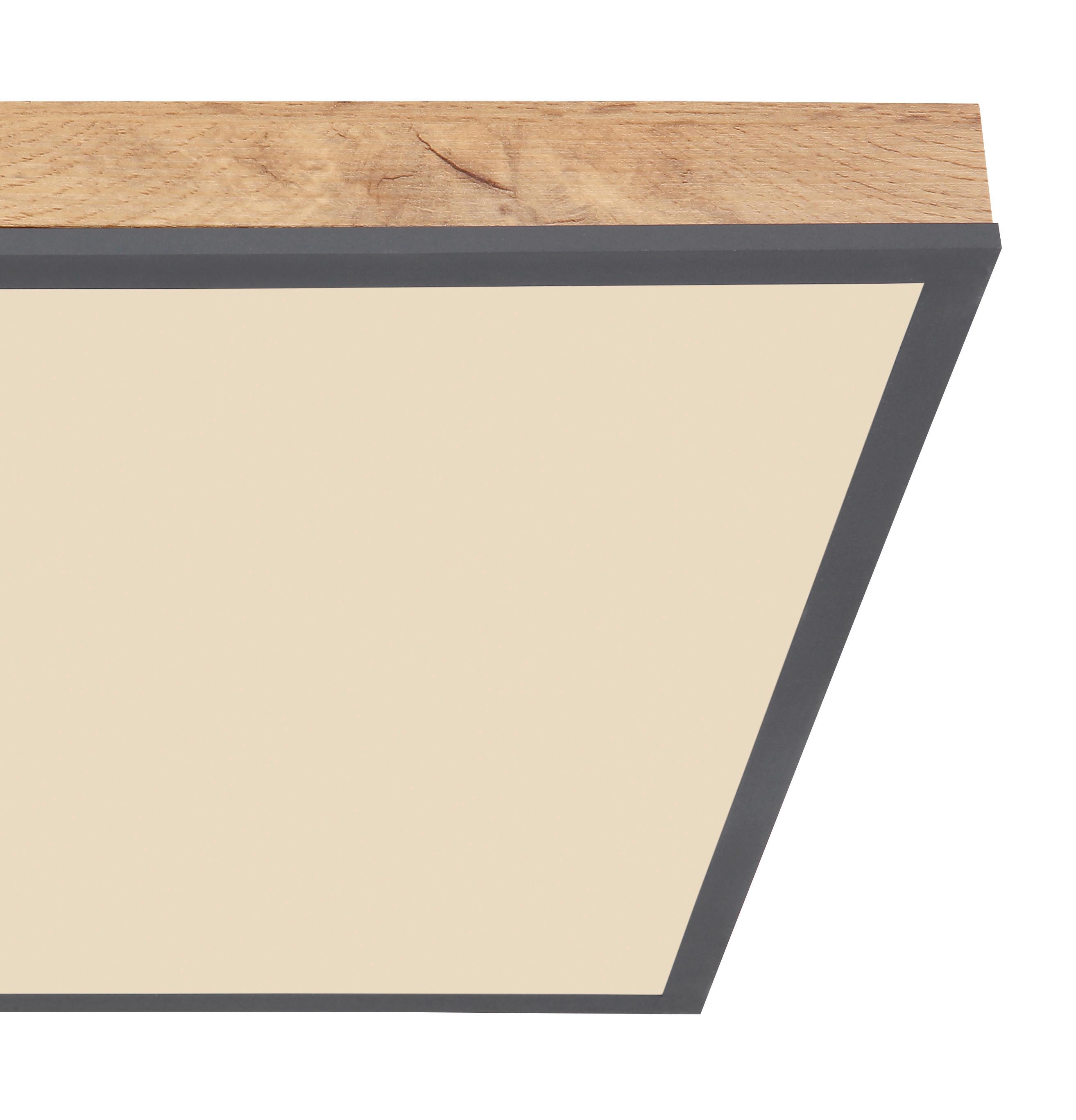 LED-Deckenleuchte Doro L: 45 cm mit Fernbedienung - Opal/Graphitfarben, Basics, Kunststoff/Metall (45/45/7,6cm) - Globo